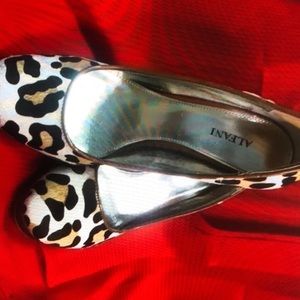 Alfani cheetah animal print heels size 8 made with calf hair